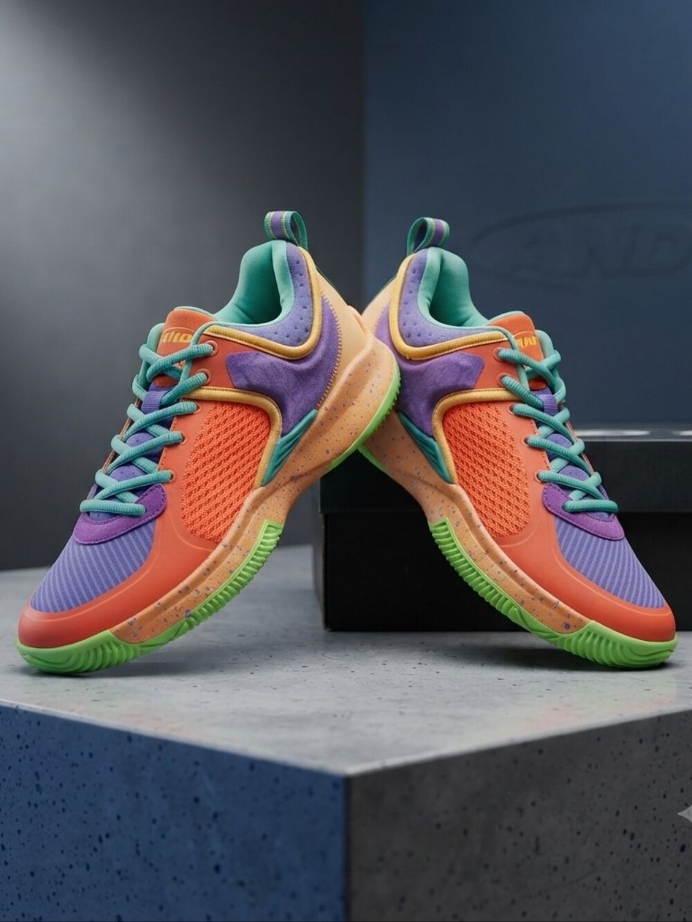 AND1 Delta TPR Men's Basketball Shoes Size 9 Multicolor Neon New in Box
